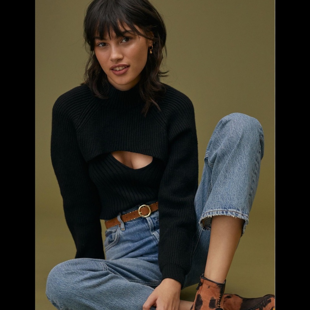 Anthropology turtleneck cut out set
